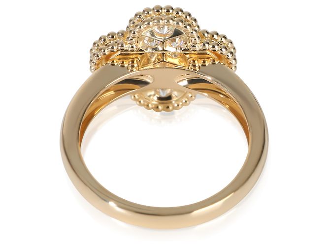 Anello Vintage Alhambra in Oro Giallo e Diamanti di Van Cleef & Arpels - vista 4