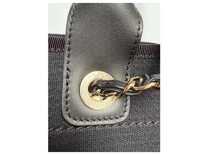 Borsa Deauville Chanel Nera in Tela Nero - vista 6
