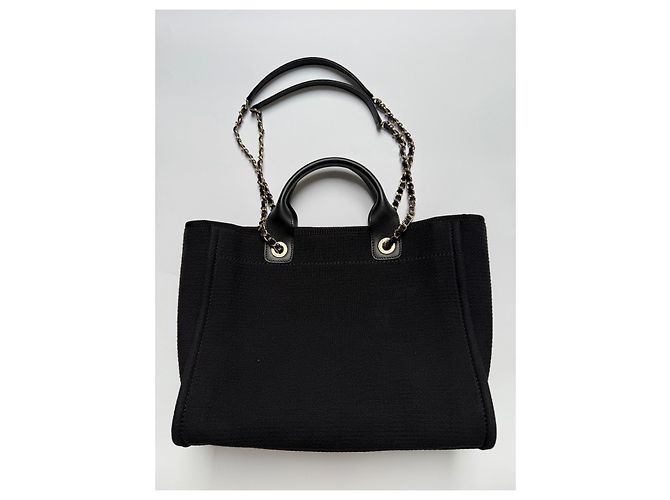 Borsa Deauville Chanel Nera in Tela Nero - vista 7