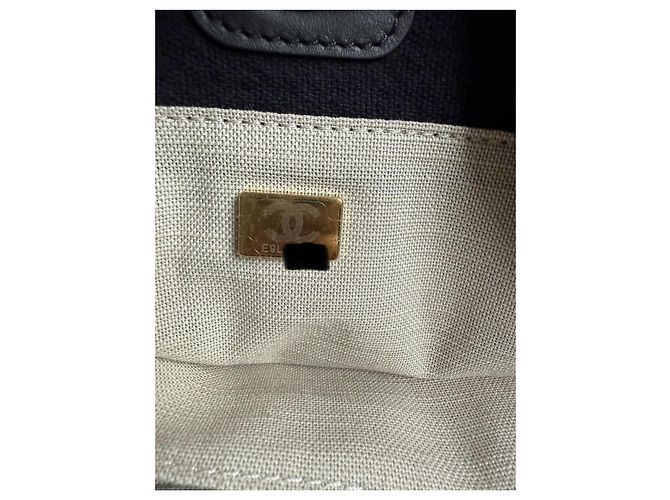 Borsa Deauville Chanel Nera in Tela Nero - vista 9