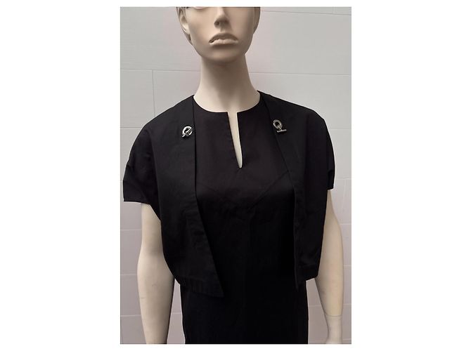 Vestido de verano negro de algodón de Hermès - vista 3