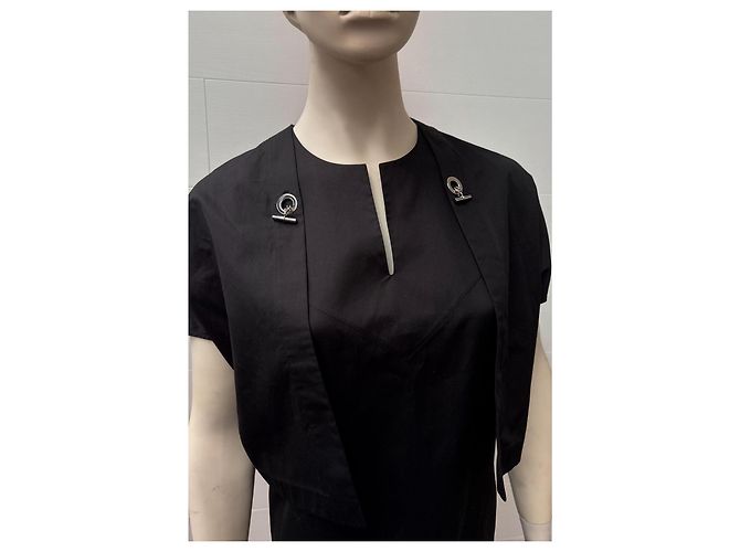 Vestido de verano negro de algodón de Hermès - vista 4