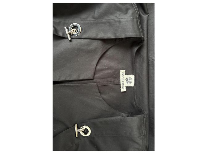 Vestido de verano negro de algodón de Hermès - vista 6