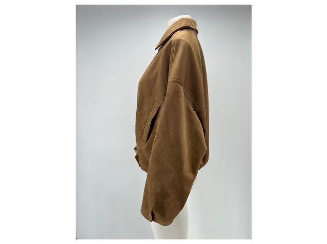 Autre Marque Camel-farbenes Wildlederjacke Kamel - Ansicht 3