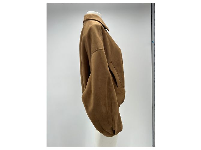 Autre Marque Camel-farbenes Wildlederjacke Kamel - Ansicht 4