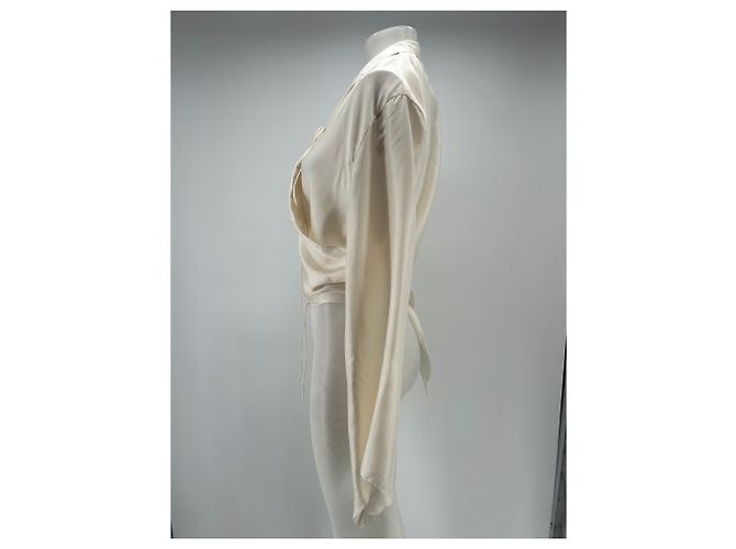 Autre Marque Camicia MANURÍ in seta bianca a forma di cuore Bianco - vista 3