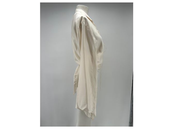 Autre Marque Camicia MANURÍ in seta bianca a forma di cuore Bianco - vista 4