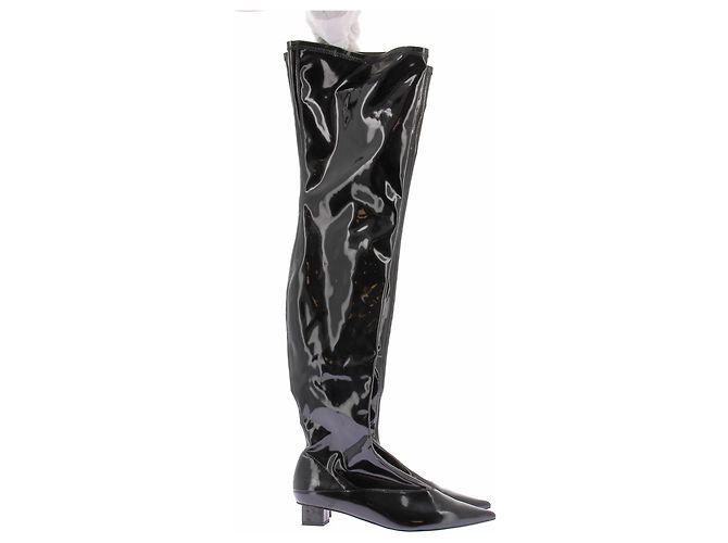 Autre Marque Botas altas de vinilo Negro - vista 2