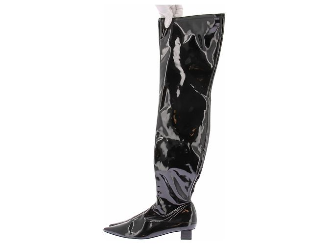 Autre Marque Botas altas de vinilo Negro - vista 3