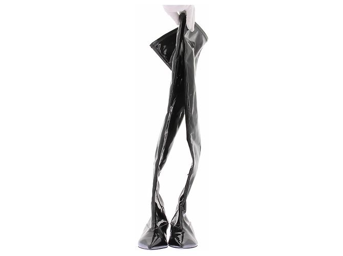 Autre Marque Botas altas de vinilo Negro - vista 4