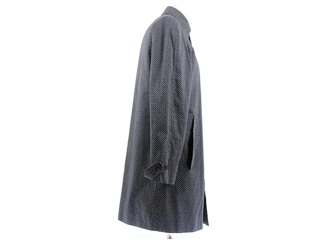 Prada Giacca lunga con stampa Blu navy - vista 3
