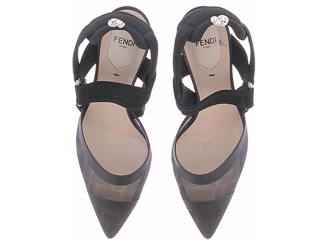 Fendi Pumps aus schwarzem Leder 10cm Absatz Größe 37.5 - Ansicht 6
