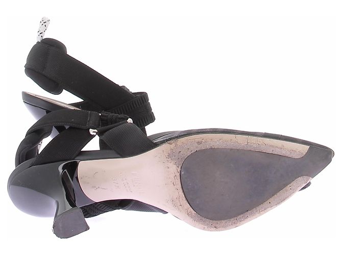Fendi Pumps aus schwarzem Leder 10cm Absatz Größe 37.5 - Ansicht 7