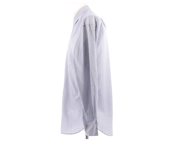 Camicia a righe blu Comme Des Garcons con scritte nere L - vista 4