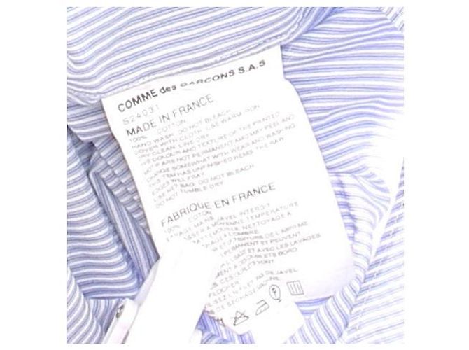 Camicia a righe blu Comme Des Garcons con scritte nere L - vista 6