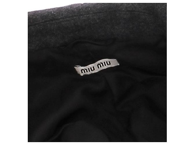 Miu Miu Abrigo de lana gris oscuro - vista 5