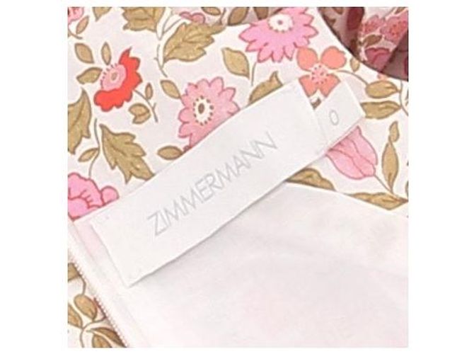 Zimmermann Mini-Kleid mit rosa Blumen aus Leinen Pink - Ansicht 5