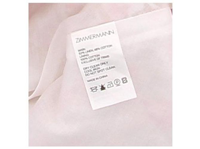 Zimmermann Mini-Kleid mit rosa Blumen aus Leinen Pink - Ansicht 6
