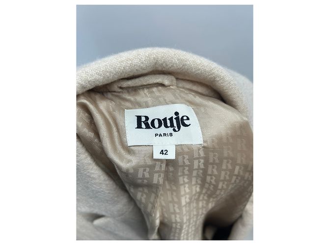 Rouje Blazer crema de lana y algodón Beige - vista 5