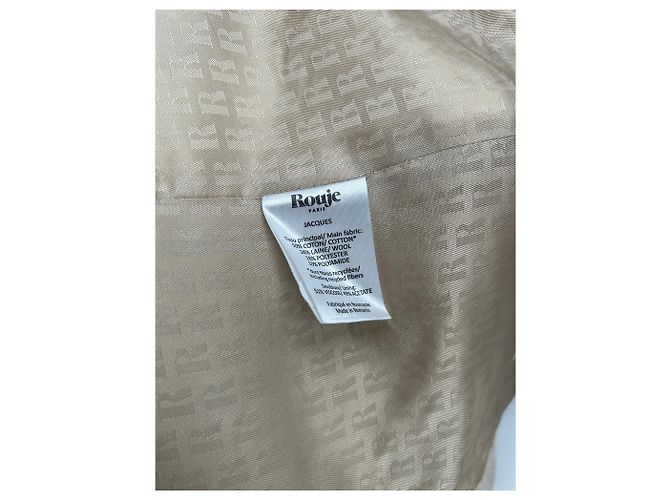 Rouje Blazer crema de lana y algodón Beige - vista 6