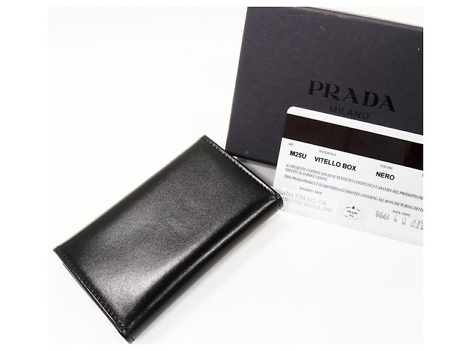 Prada Vitello Box 6 Key Case Calf Nero M25U Black - view 2