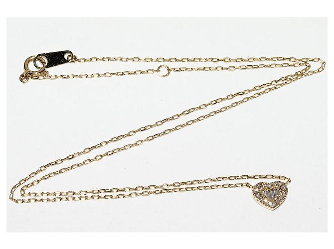 Autre Marque Collier Pendentif Cœur Bellesiora K18YG Diamant 0,14 ct Doré - vue 3