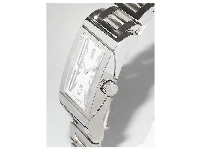 Bulgari Bvlgari Rettangolo Edelstahl-Uhr Weiß - Ansicht 3
