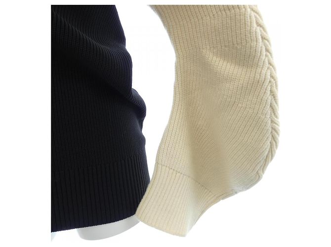 Top de punto Sacai Negro Beige - vista 5