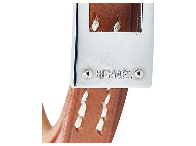 Bracciale in pelle Hermès Kelly Aldion 3 righe Marrone - vista 4