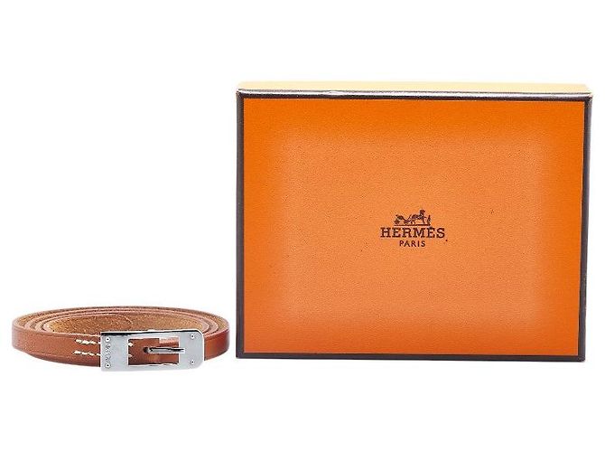 Bracciale in pelle Hermès Kelly Aldion 3 righe Marrone - vista 7