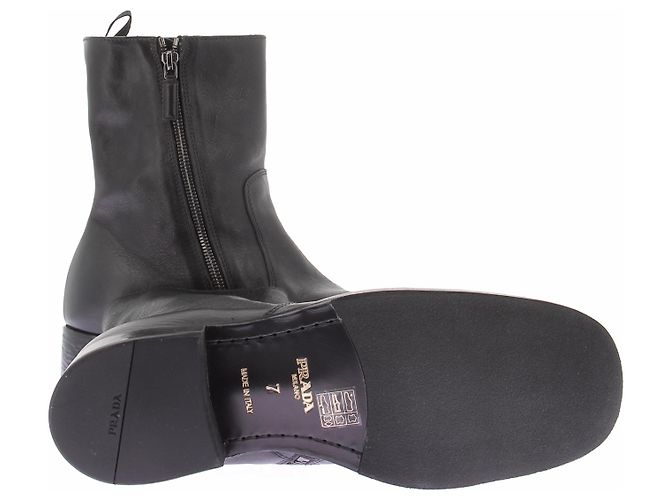 Prada Botines de cuero negro - vista 6