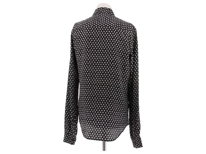 Yves Saint Laurent Camicia nera con stampa Nero - vista 2