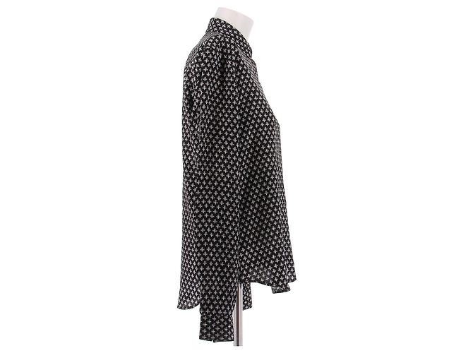 Yves Saint Laurent Camicia nera con stampa Nero - vista 3
