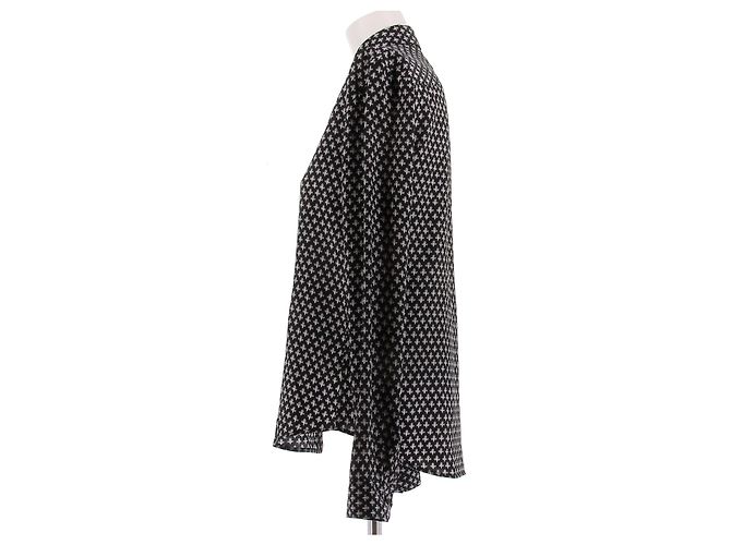 Yves Saint Laurent Camicia nera con stampa Nero - vista 4