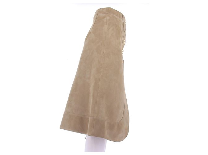 Falda Paco Rabanne de ante beige - vista 3