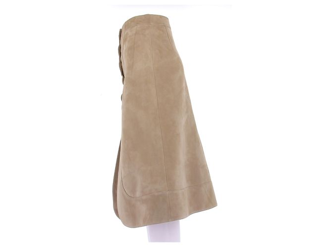 Falda Paco Rabanne de ante beige - vista 4