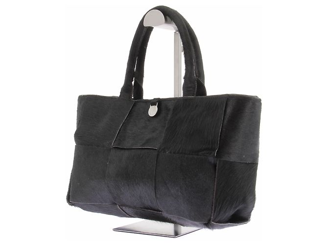Autre Marque Borsa a mano in pelliccia nera ADAX Nero - vista 5