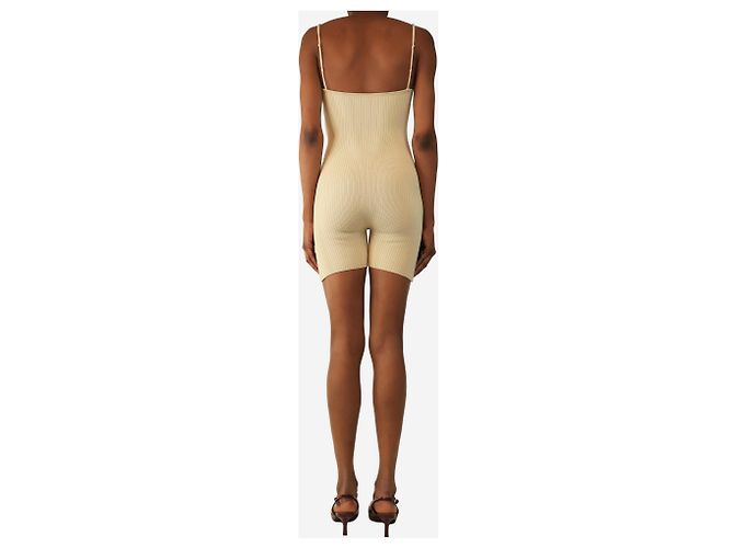 Jacquemus Mono de punto acanalado beige - talla UK 8 - vista 2