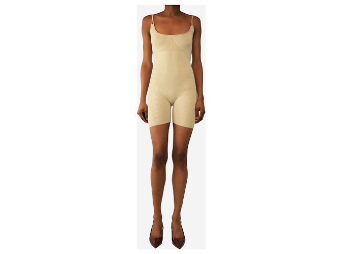 Jacquemus Mono de punto acanalado beige - talla UK 8 - vista 3