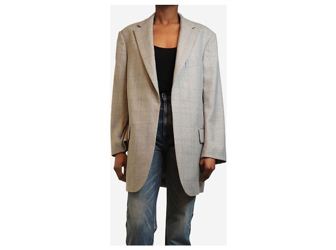 Dries Van Noten Grey wool check blazer - size S - view 3