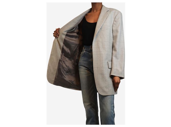 Dries Van Noten Grey wool check blazer - size S - view 4