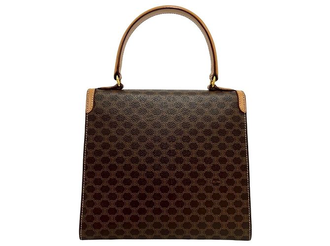 Céline Vintage Macadam Muster Logo Handtasche von CELINE Braun - Ansicht 3