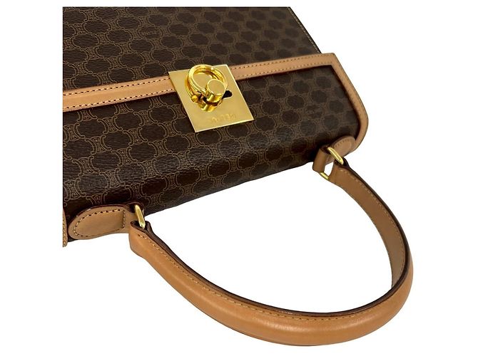 Céline Vintage Macadam Muster Logo Handtasche von CELINE Braun - Ansicht 4