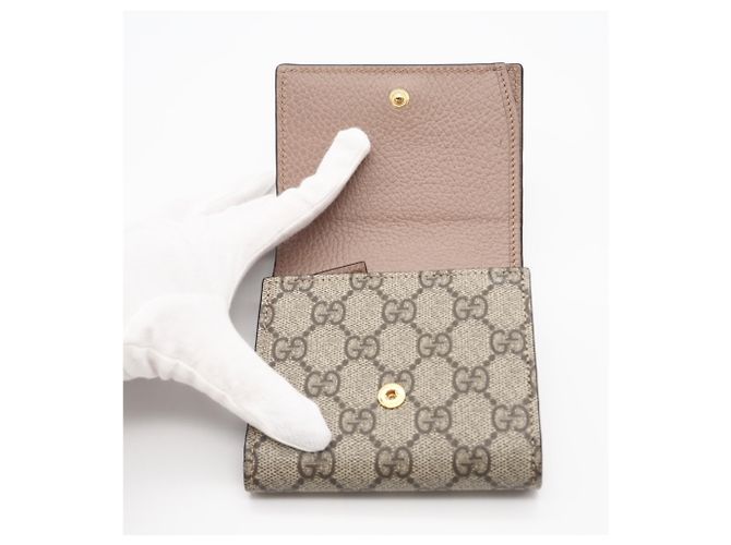 Gucci GG Supreme Double G Bicolor Medium Wallet Braun Beige - Ansicht 11