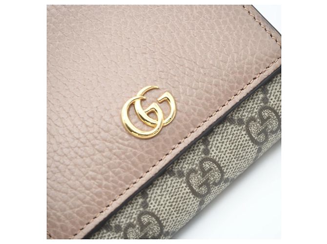 Gucci GG Supreme Double G Bicolor Medium Wallet Braun Beige - Ansicht 8