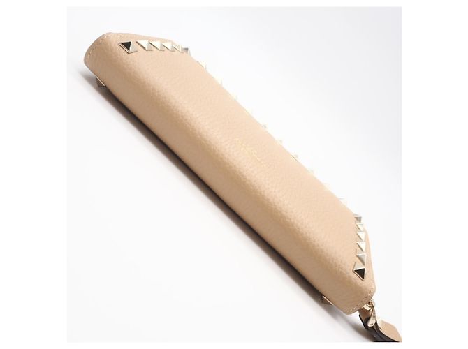 Portafoglio rotondo con zip Valentino Rockstud Beige - vista 5