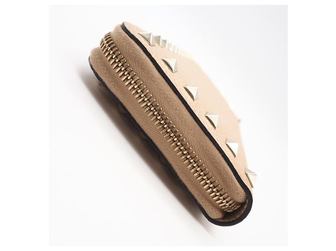 Portafoglio rotondo con zip Valentino Rockstud Beige - vista 6
