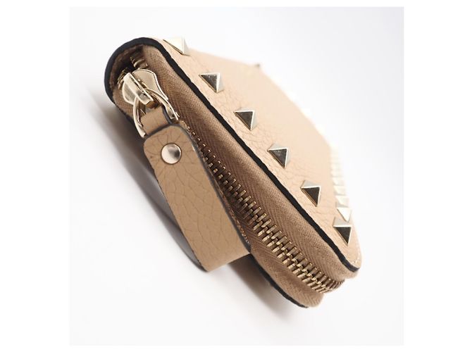 Portafoglio rotondo con zip Valentino Rockstud Beige - vista 7
