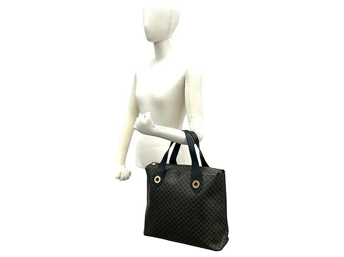 Céline Celine Vintage Macadam Blazon Triomphe Muster Tote Bag Braun Schwarz - Ansicht 2