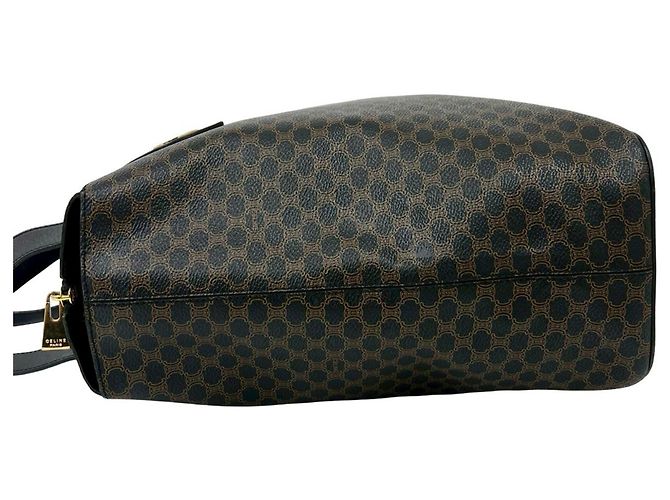 Céline Celine Vintage Macadam Blazon Triomphe Muster Tote Bag Braun Schwarz - Ansicht 5